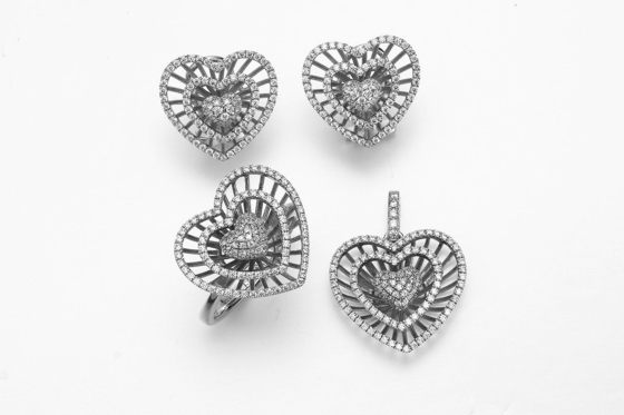 Colgante de corazón 925 plata esterlina pulseras personalizadas pendientes anillo collar de mujeres joyas