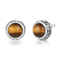 Vintage redondo moderno Amber Earrings de los pendientes de plata de la CZ de la moda 925