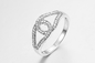 2.80g curvó los anillos de plata de la alianza de boda 2.5m m de la CZ con las piedras para las señoras